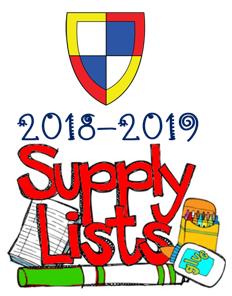 Supply List Available for the 2018-19 academic school year!